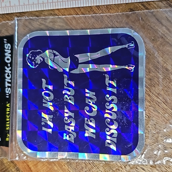 Vintage Prism Sticker I'm Not Easy But We Can Discuss It with Girl - Picture 1 of 5